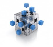 teamwork business concept - cube assembling from blocks teamwork business concept - cube assembling from blocks